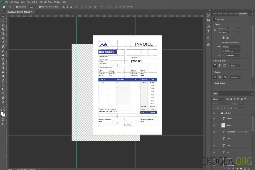 Modèle de facture de boulangerie à domicile template Modèle de facture de boulangerie à domicile template
